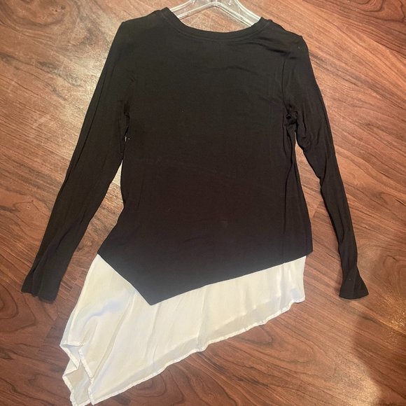 NEIMAN MARCUS Black White Long Sleeve Top - Picture 4 of 6